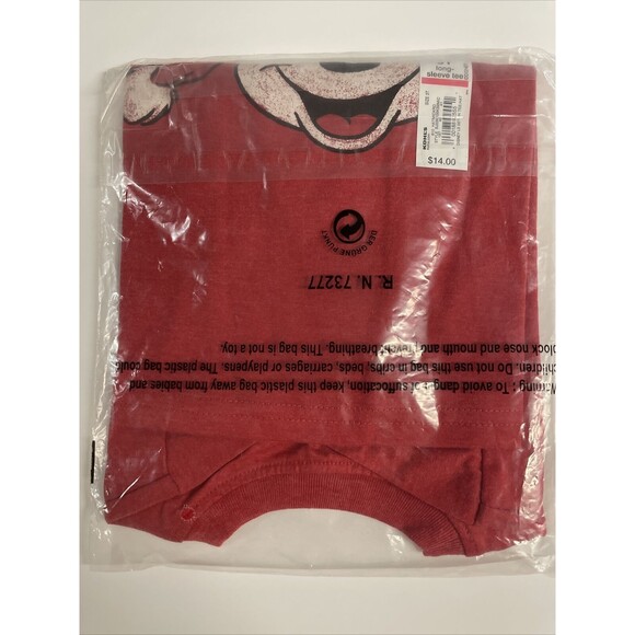 Jumping Bean Disney Mickey Mouse Santa Hat Long Sleeve Graphic Tee Toddler 3T - Picture 3 of 5